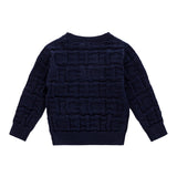 Iceberg Kids Cardigan Blu con Relief per Neonati (retro)