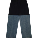 Maison Margiela Kids Pantalone Nero e Denim con Logo per Bambini