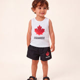 Dsquared2 Kids Black Logo Print Swimsuit for Babies