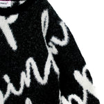 Pinko Kids Maglione Crop Nero con Logo All-over per Bambine (dettaglio)
