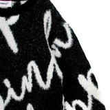 Pinko Kids Maglione Crop Nero con Logo All-over per Bambine (dettaglio)