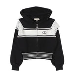 Twinset Kids Felpa con Zip in Maglia Nero/Bianco per Bambine
