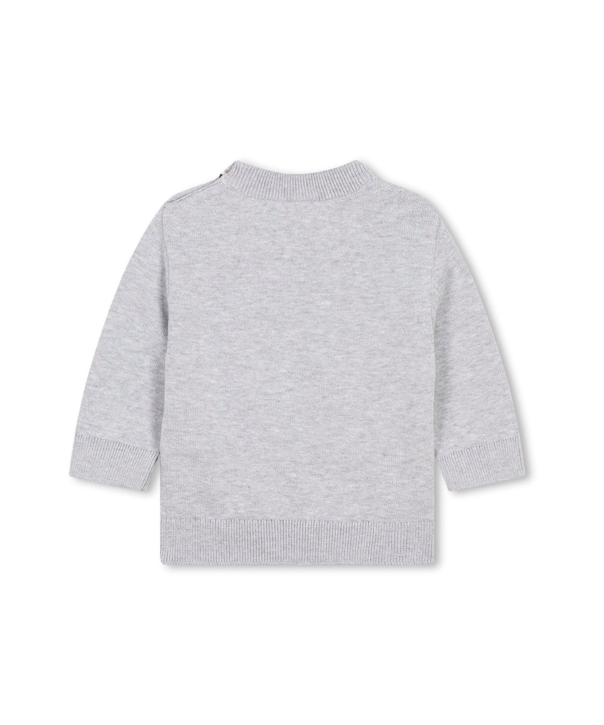 Boss Kids Felpa Grigia Girocollo con Logo per Neonati (retro)