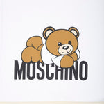 Moschino Kids Coperta Bianca/Beige con Stampa Teddy Bear per Neonati (dettaglio)
