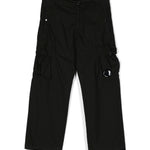 C.P. Company Kids Pantalone Nero con Applicazione Logo per Bambini (fronte)