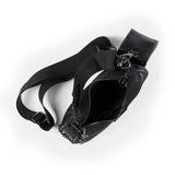 MSGM Kids Borsa in Nylon Nero con Tracolla e Targhetta Logo per Bambine