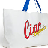 Dsquared2 Kids Borsa Bianca Double-Face con Stampa Logo e Fantasia Interna Unisex