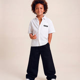 Palm Angels Kids Camicia Bianco con Logo per Bambini