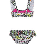 F**K Kids Costume Due Pezzi Fantasia Leopardato Multicolor per Bambine