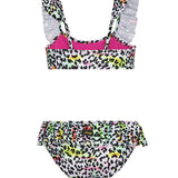F**K Kids Costume Due Pezzi Fantasia Leopardato Multicolor per Bambine