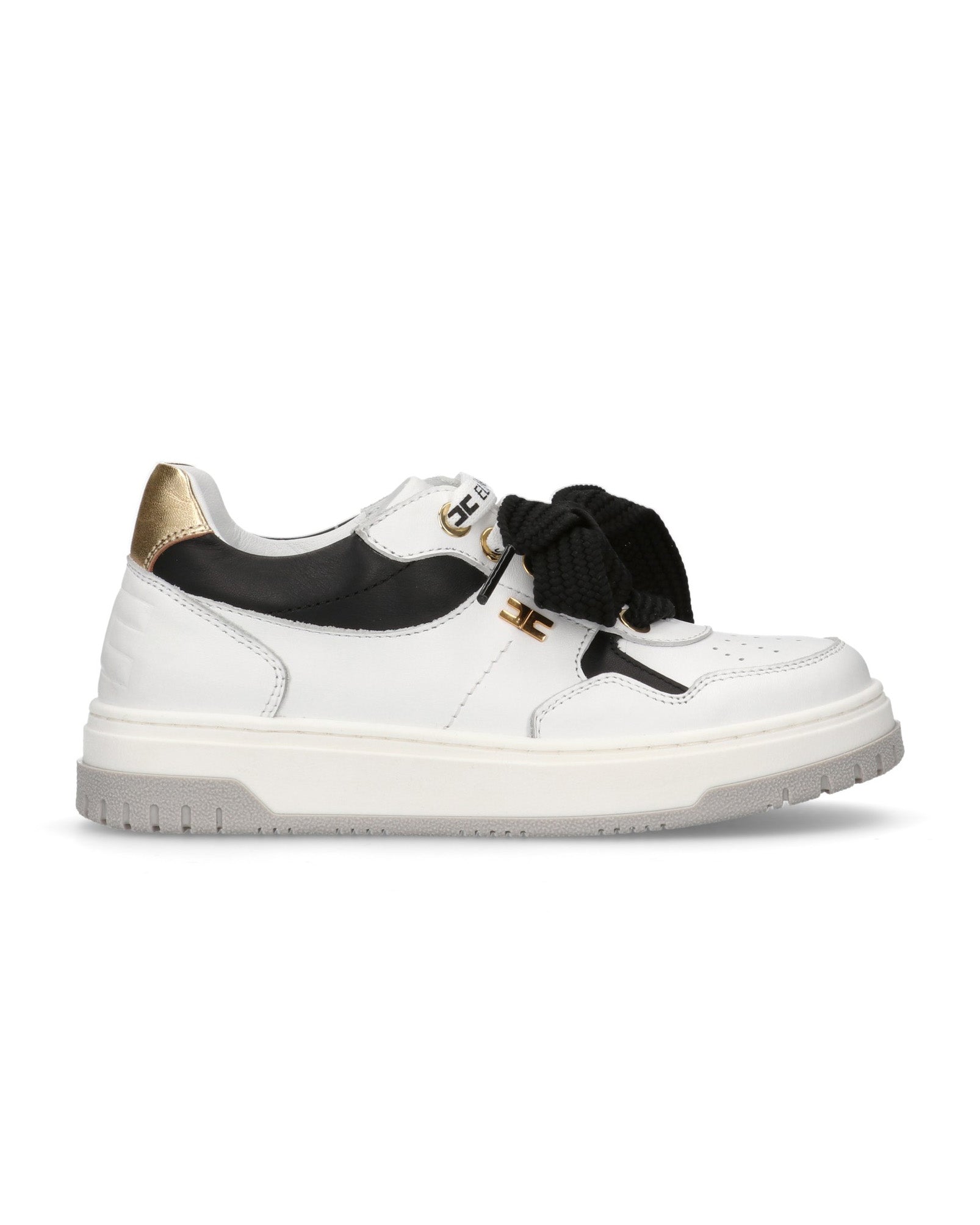 Elisabetta Franchi Kids Sneakers Bianco Nero e Oro per Bambine