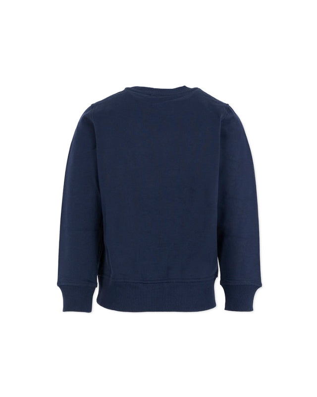 Moschino Kids Felpa Girocollo Navy con Logo per Bambini