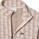 Lacoste Kids Giubbino Felpa Beige All-Over con Logo Unisex