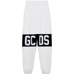 Gcds Kids Pantalone di Tuta Panna con Stampa "GCDS" a Contrasto Unisex per Bambini