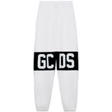 Gcds Kids Pantalone di Tuta Panna con Stampa "GCDS" a Contrasto Unisex per Bambini