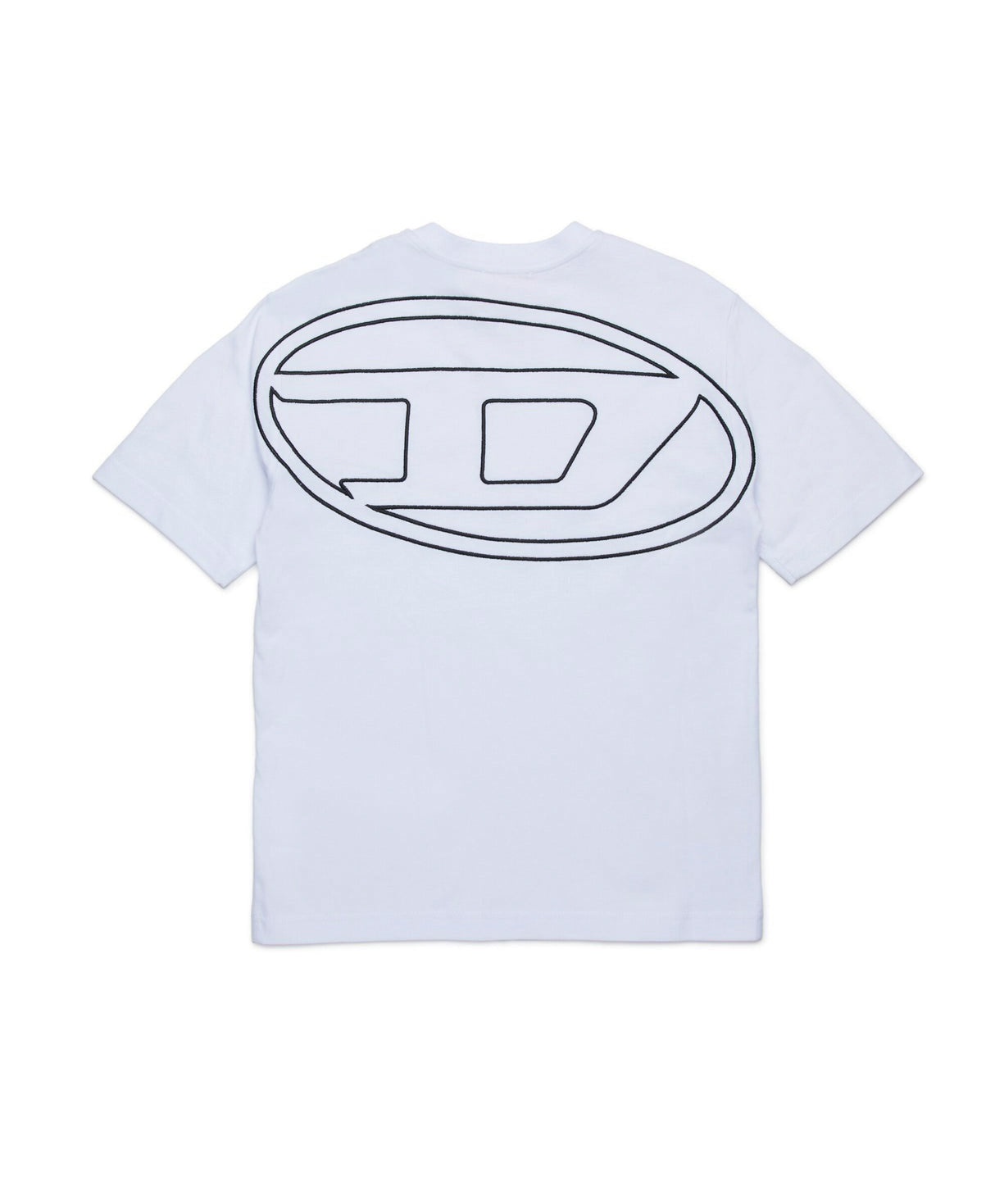 Diesel Kids T-shirt Bianca con Logo e Macro Oval D