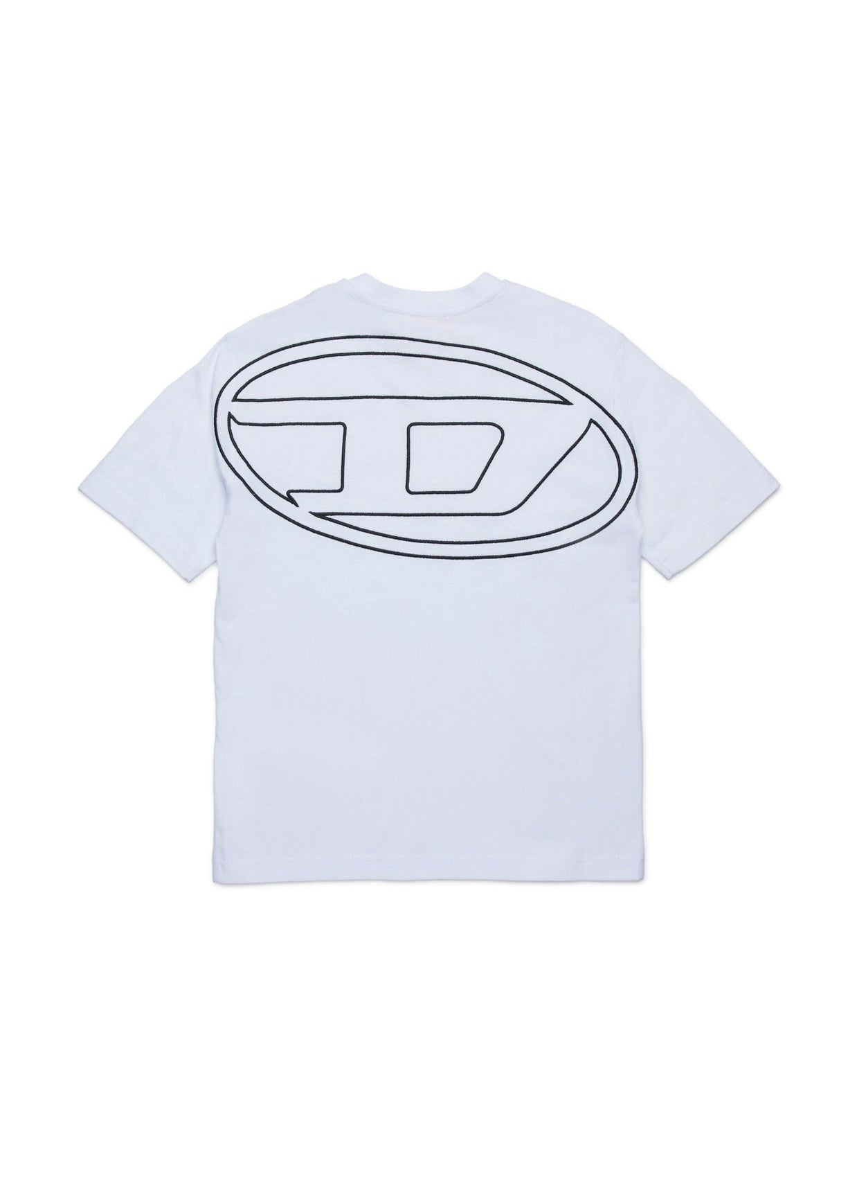 Diesel Kids T-shirt Bianca con Logo e Macro Oval D