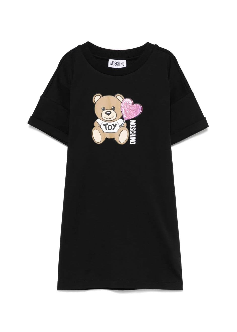 Moschino Kids Abito Nero con Stampa per Bambine