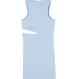 Patrizia Pepe Kids Abito Azzurro Aderente a Coste per Bambine