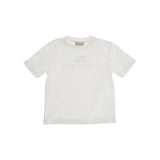 Elisabetta Franchi La Mia Bambina T-shirt Panna con Ricamo Logo per Neonate