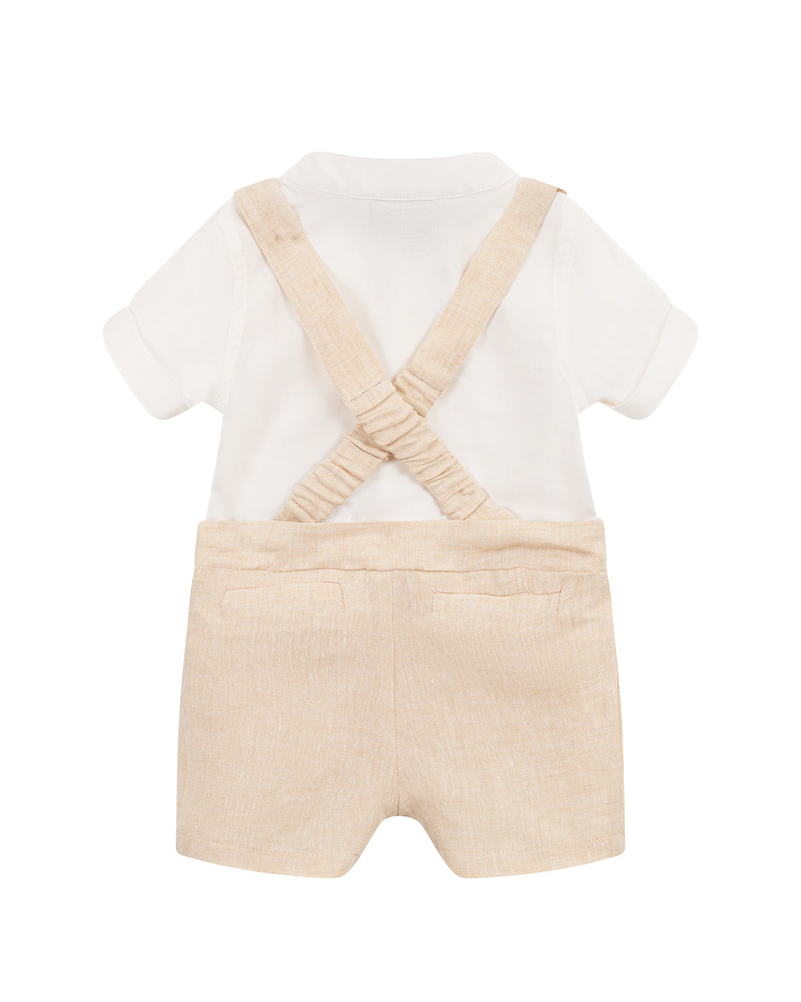 Fay Kids Camicia+Salopette Bianco/Beige per Neonati