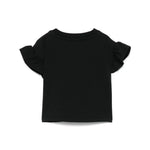 Moschino Kids T-shirt Nera con Stampa per Neonate