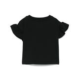 Moschino Kids T-shirt Nera con Stampa per Neonate