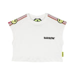 Barrow Kids Canotta Crop Bianca con Stampa per Bambine 