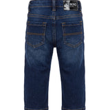 Iceberg Kids Pantalone in Denim Blu con Logo Lettering Ricamato per Neonati