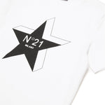 N°21 Kids T-shirt Bianca con Stampa Star per Bambini (dettaglio)