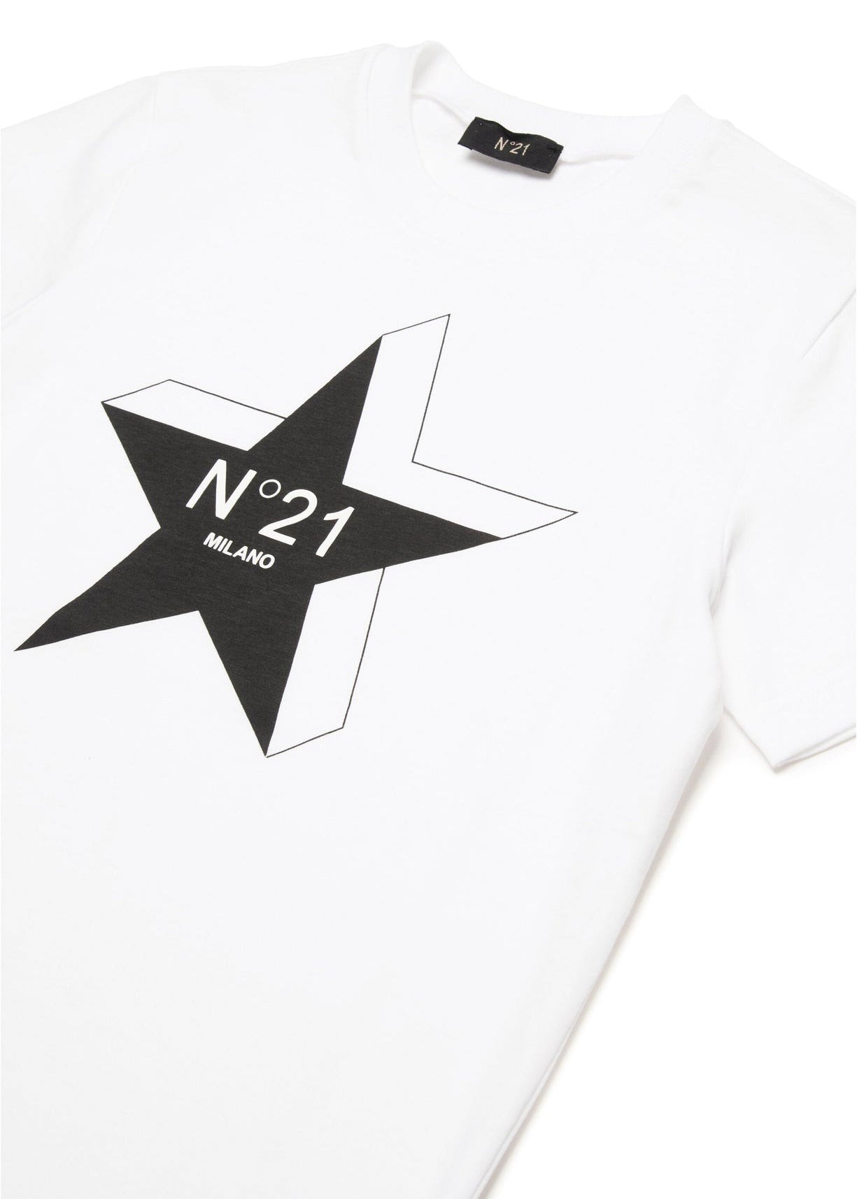 N°21 Kids T-shirt Bianca con Stampa Star per Bambini (dettaglio)