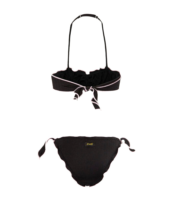 Effek Costume Bikini a Fascia Nero per Bambine