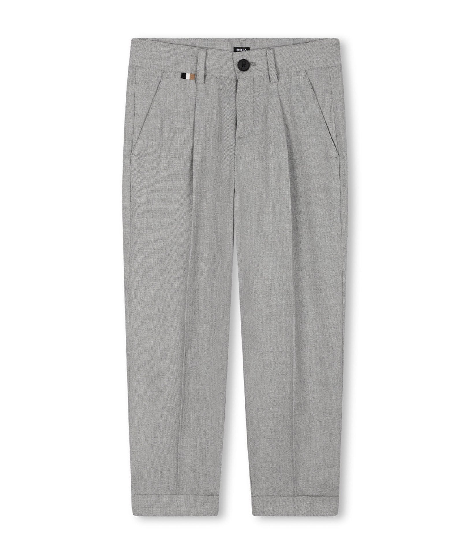 Boss Kids Pantaloni Grigio Straight Fit per Bambini