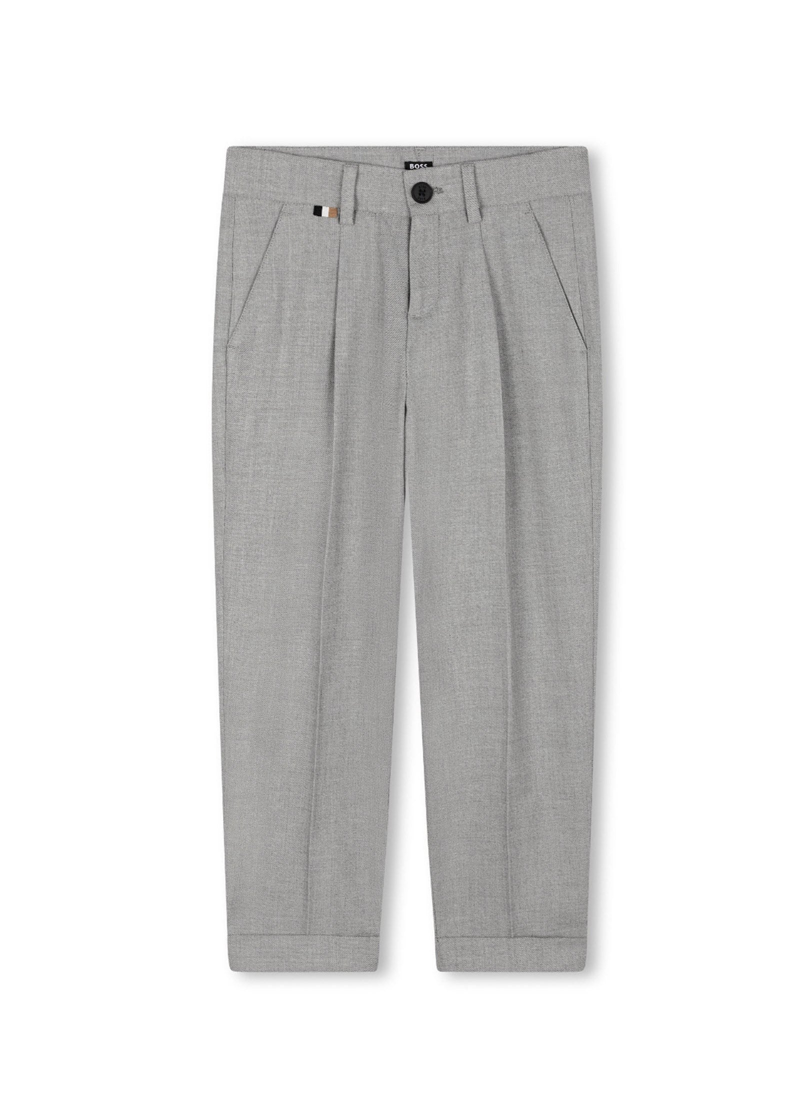 Boss Kids Pantaloni Grigio Straight Fit per Bambini