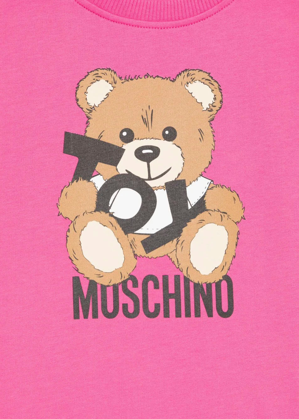 Moschino Kids Abito Fucsia con Stampa Toy per Bambine