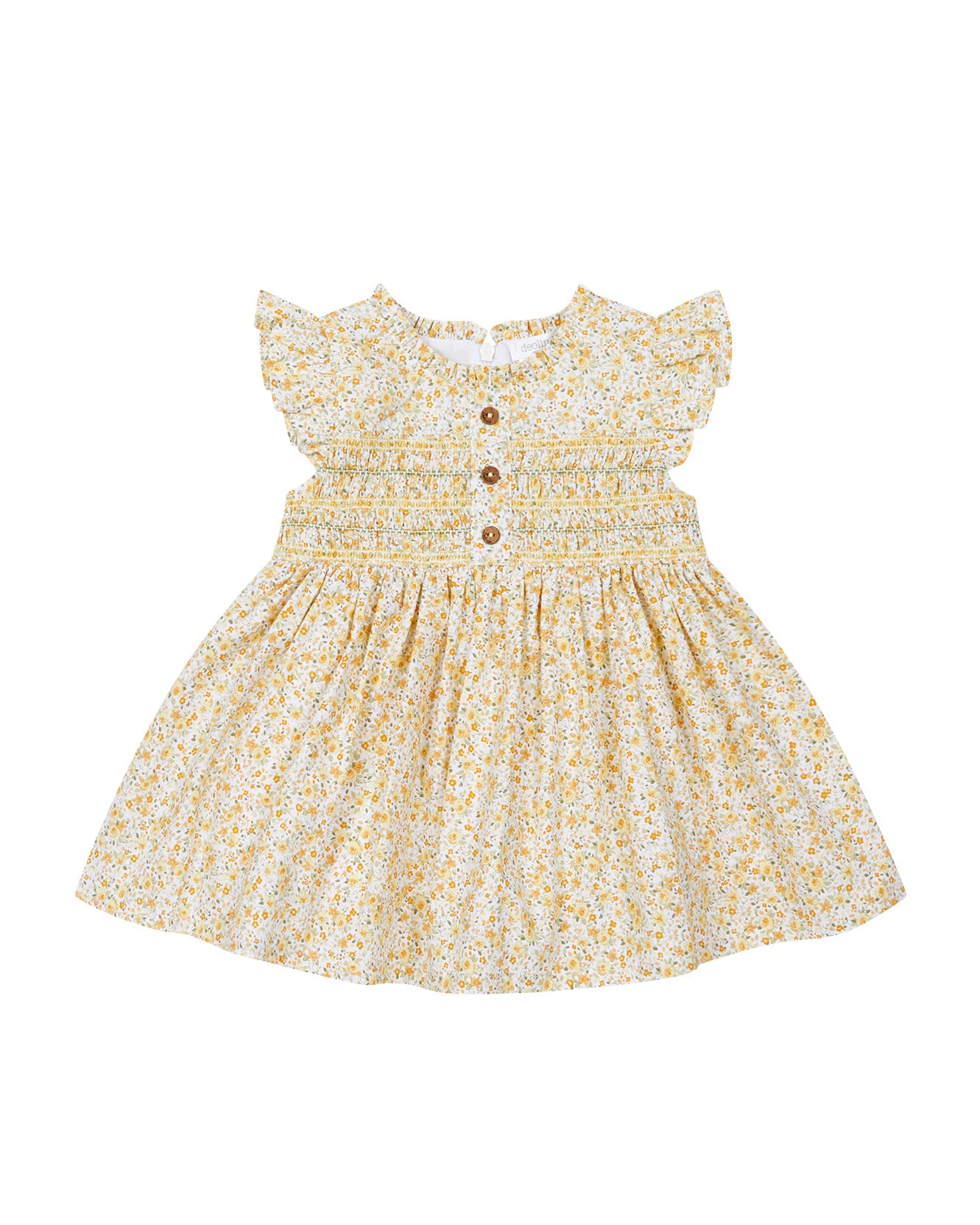 Deolinda Kids Abito Fantasia Paglierino Fiori per Neonate