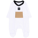 BOSS Kids Set Nascita 3 Pezzi Bianco con Tutina, Cappellino e Bavaglino con Logo per Neonati