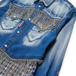 Dsquared2 Kids Camicia Denim Crystal per Bambine (dettaglio)