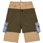 Dsquared2 Kids Pantalone Beige Doppia Abbottonatura per Neonati