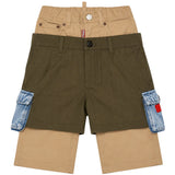 Dsquared2 Kids Pantalone Beige Doppia Abbottonatura per Neonati
