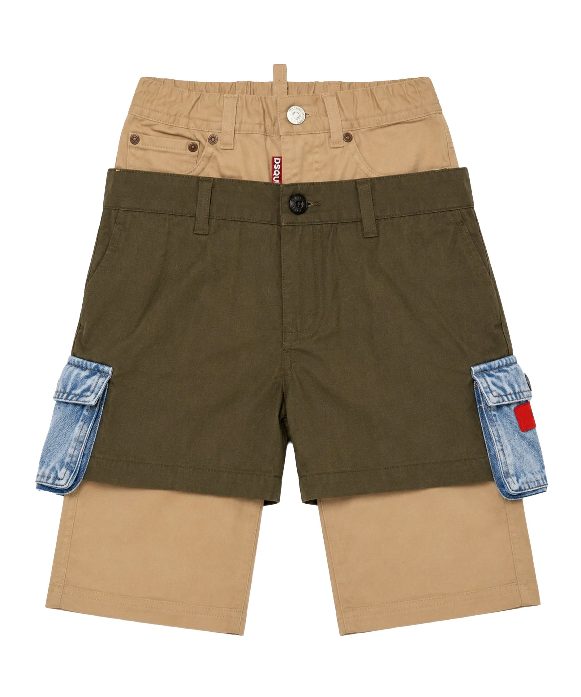 Dsquared2 Kids Pantalone Beige Doppia Abbottonatura per Neonati