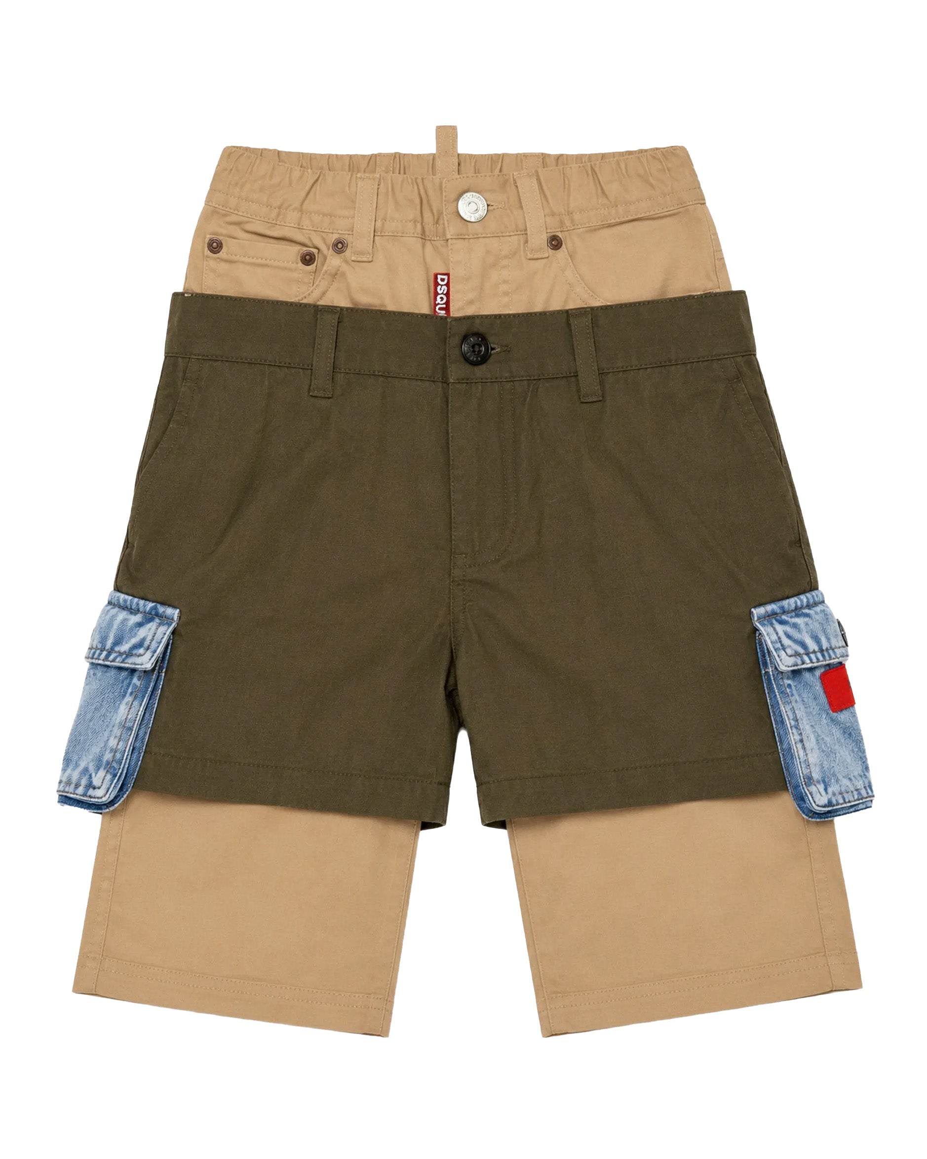 Dsquared2 Kids Pantalone Beige Doppia Abbottonatura per Neonati