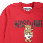 Moschino Kids Blusa Rossa con Stampa Logo Teddy Bear per Neonati (dettaglio)