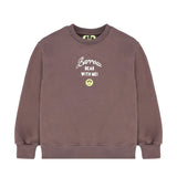 Barrow Kids felpa Marrone Girocollo con Scritta Bear With Me per Bambine
