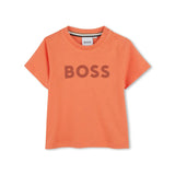 Boss Kids T-shirt Arancione con Logo per Neonati