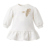 Elisabetta Franchi La Mia Bambina Abito Avorio e Oro per Neonate