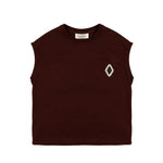 Yes London Kids Canotta Bordeaux Monocolore con Applicazione Logo per Bambini