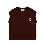 Yes London Kids Canotta Bordeaux Monocolore con Applicazione Logo per Bambini