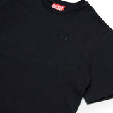 Diesel Kids T-shirt Nera con Logo e Macro Oval D