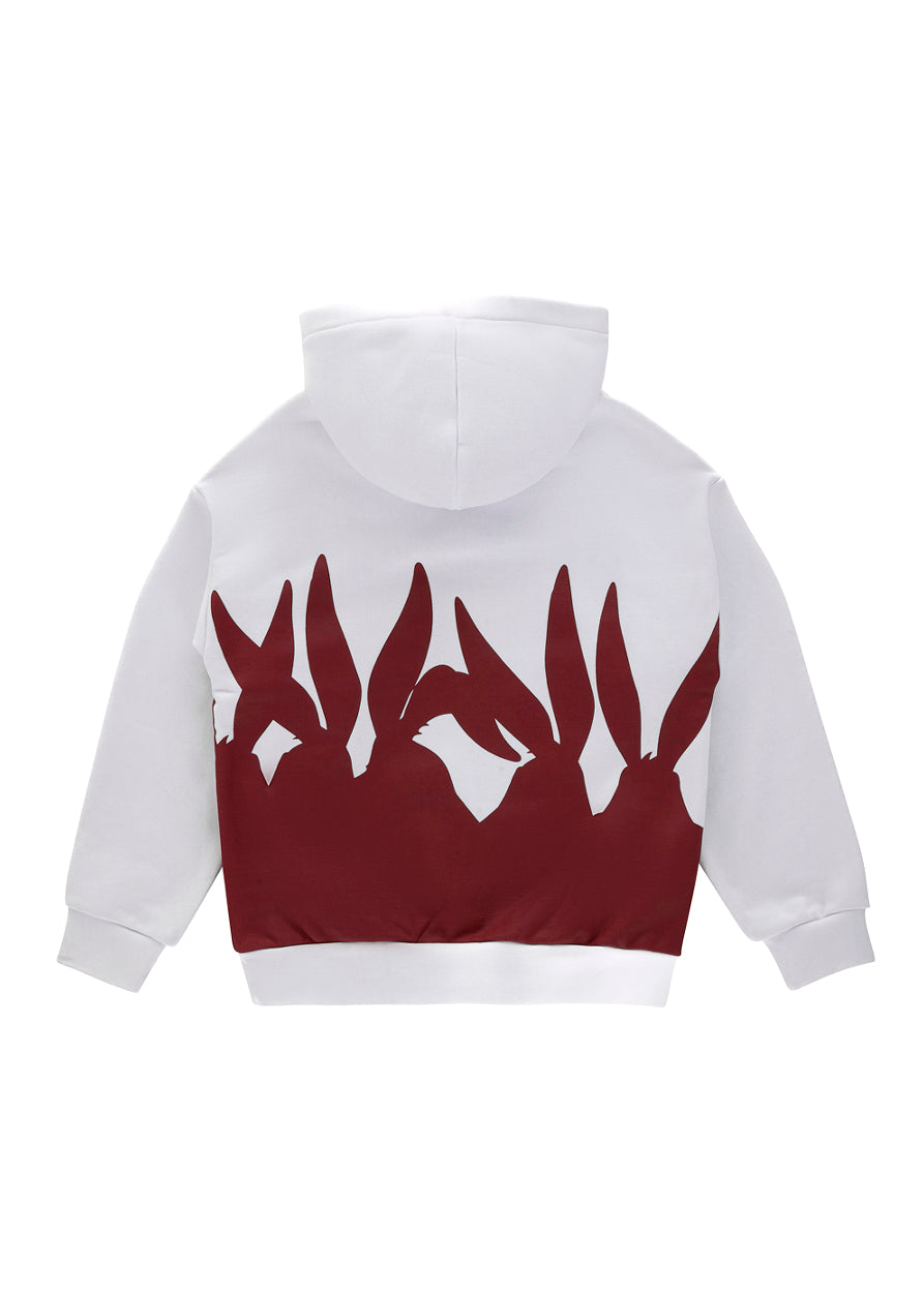 Iceberg Kids Felpa con Cappuccio Bianca con Stampa per Bambini (retro)